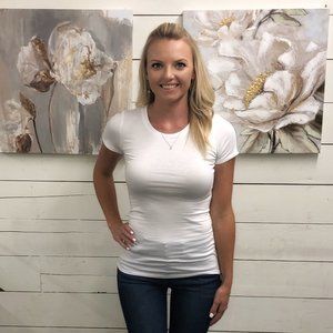 Short Sleeve Crew Neck Tee - White